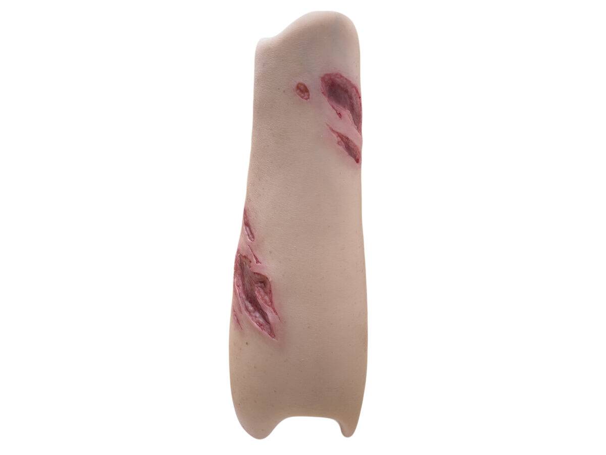 Der „Sleeve Arm mit Risswunde“ von MEDICAL FX Germany ist ein Modell zum Überstülpen, das eine detaillierte Risswunde darstellt und speziell für die Ausbildung in der Wundversorgu…