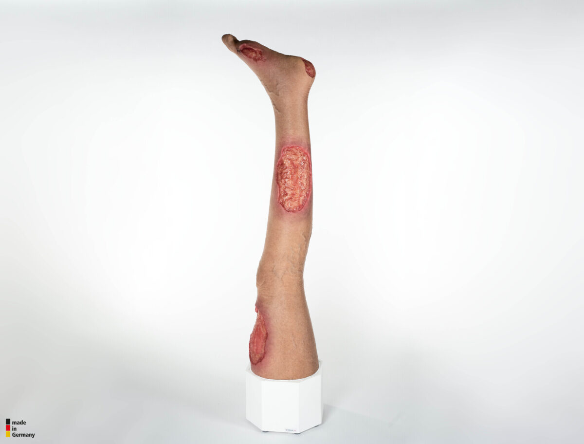 Sockelmodell Bein mit 7 tiefen Wunden