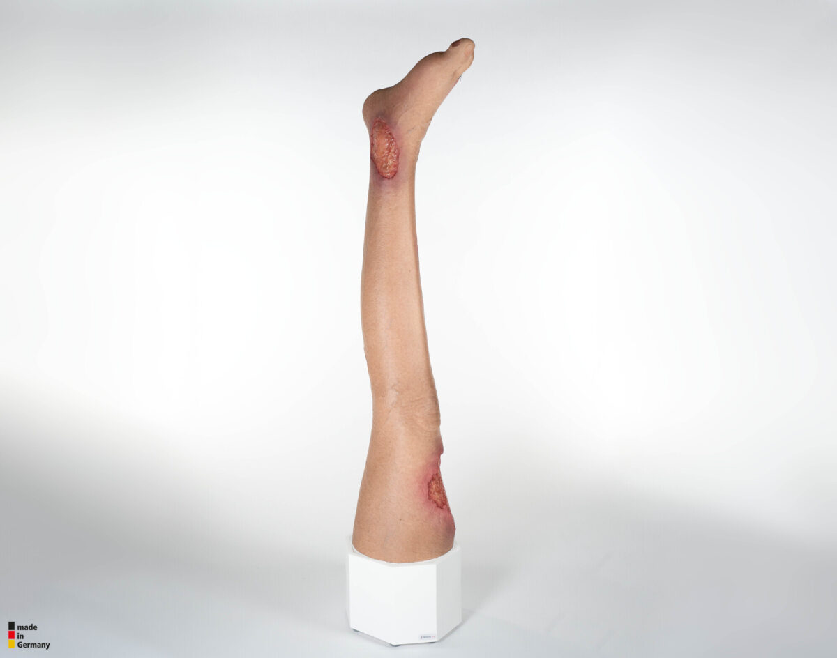 Sockelmodell Bein mit 7 tiefen Wunden